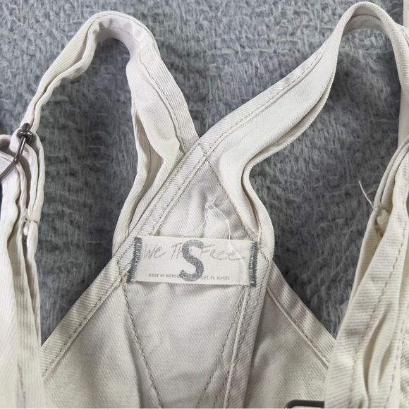 We The Free Ziggy Denim Overalls Womens Small Off White Pockets Outdoors - Picture 7 of 9